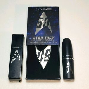 RARE MAC STAR TREK Pin + "Kling-it-on" Lipstick